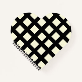 Lattice Heart Notebook (Creme & Black) Notizbuch