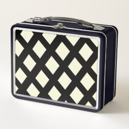 Lattice Metal Lunchbox (Cream & Black)