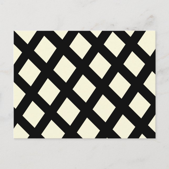 Lattice Postcard (Creme & Black) Feiertagspostkarte (Vorderseite)