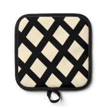 Lattice Pot Holder (Creme & Black)