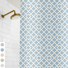 Lattice Print Pattern Vintag Classic Dusty Blue Duschvorhang