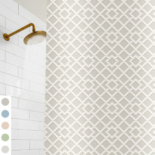 Lattice Print Pattern Vintag Classic Grau Duschvorhang