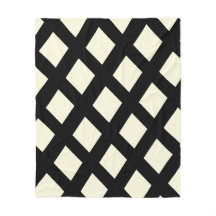 Lattice Throw Blanket (Creme & Black)