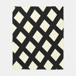Lattice Throw Blanket (Creme & Black) Fleecedecke