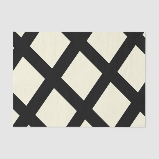 Lattice Tissue Paper (Creme & Black) Seidenpapier (Vorderseite)