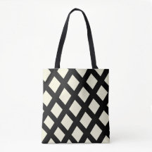 Lattice Tote Bag (Creme & Black)