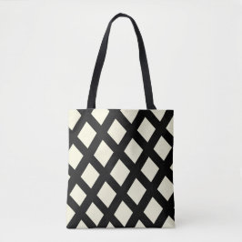Lattice Tote Bag (Creme & Black)
