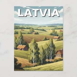 Latvia Countryside Travel Postkarte