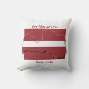 LATVIA FLAG Patriotic Scripting Custom Kissen