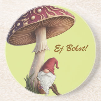Latvian Ej Bekot go pick mushrooms coaster Getränkeuntersetzer