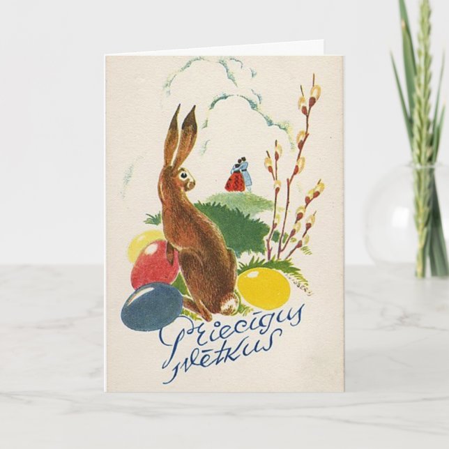 Latvian-Ostern-Karte Feiertagskarte (Vorderseite)