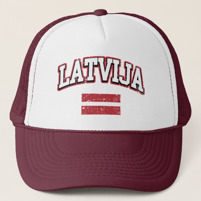 Latvija Flag Truckerkappe (Vorderseite)