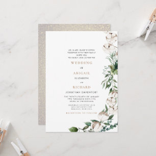 Laub & Baumwollbraut Eltern Hochzeit Einladung
