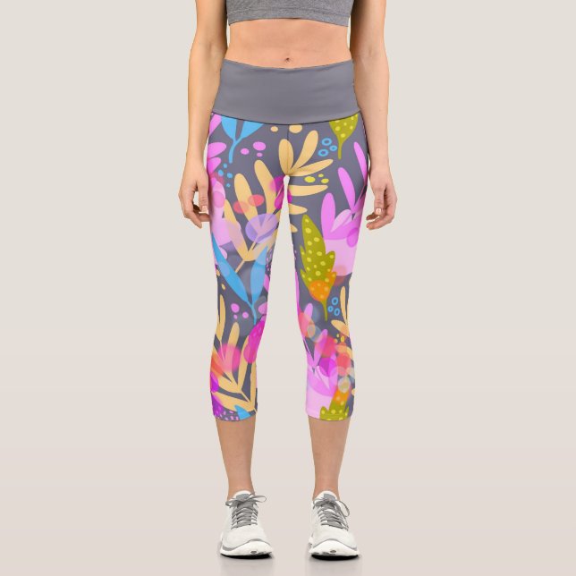 Laub, lass mich in Ruhe Capri Leggings (Vorderseite)