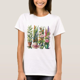 LAUB- UND BLÜTENPFLANZEN-GARTENTHEMA T-Shirt