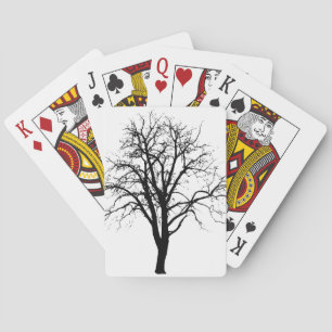 Laubbaum in der Silhouette im Winter Spielkarten