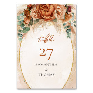 Laubbäume Terracotta burgundy peony Salin Tischnummer