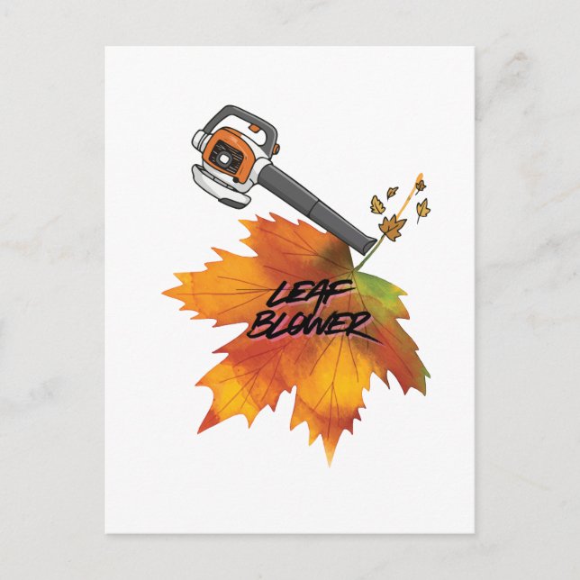 Laubbläser-Herbstkostüm Postkarte (Vorderseite)