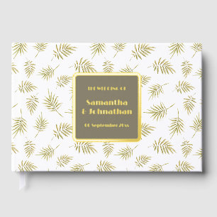 Laubblättermuster elegante Hochzeit Gästebuch