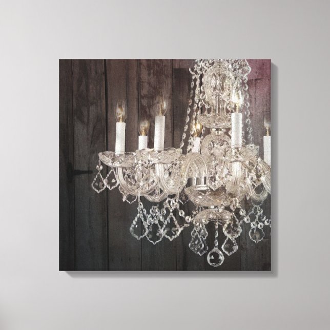 Laubenholz Pariser Vintager Kronleuchter Leinwanddruck (Vorderseite)