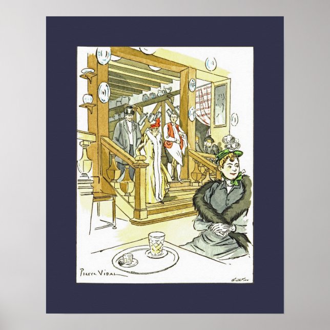 L'Auberge des Adrets ~P. Vidal ~*Mat-Farbe ändern Poster (Vorne)