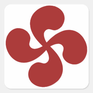 Lauburu-Rotes Baskenkreuz Quadratischer Aufkleber