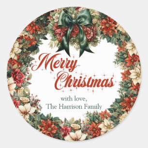 Laubwald grüne Schleife und Lux Gold Runder Aufkleber