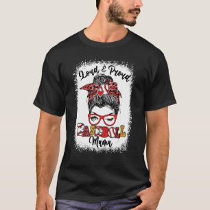 Laud und stolz Baseball Mama Messy Bun gebleicht T-Shirt