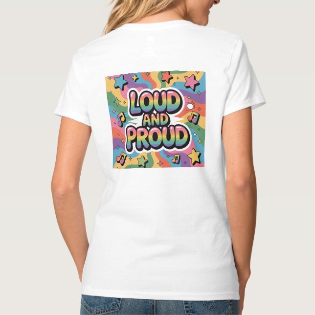 Laud und Stolz - Farbenfrohe psychedelische LGBTQ+ T-Shirt (Rückseite)