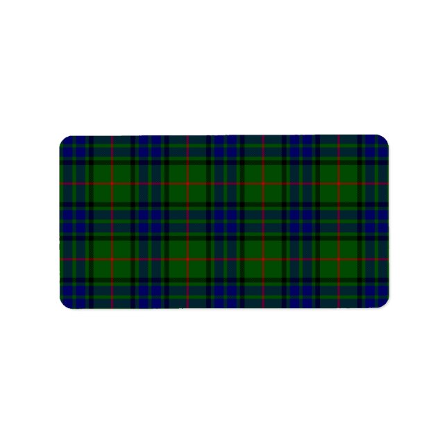 Lauder Tartan Blau kariert Adressaufkleber (Vorne)