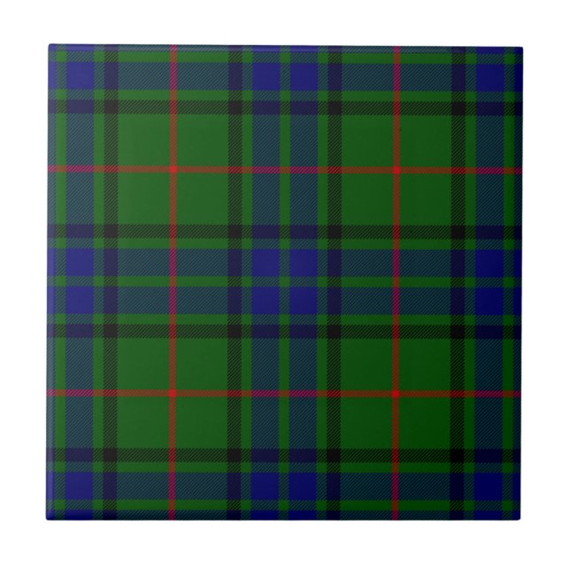 Lauder Tartan Blau kariert Fliese (Vorderseite)