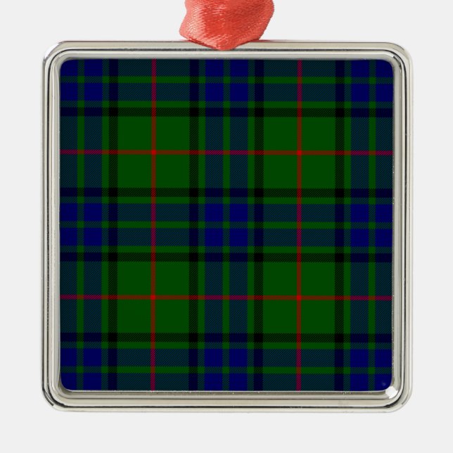 Lauder Tartan Blau kariert Ornament Aus Metall (Vorne)