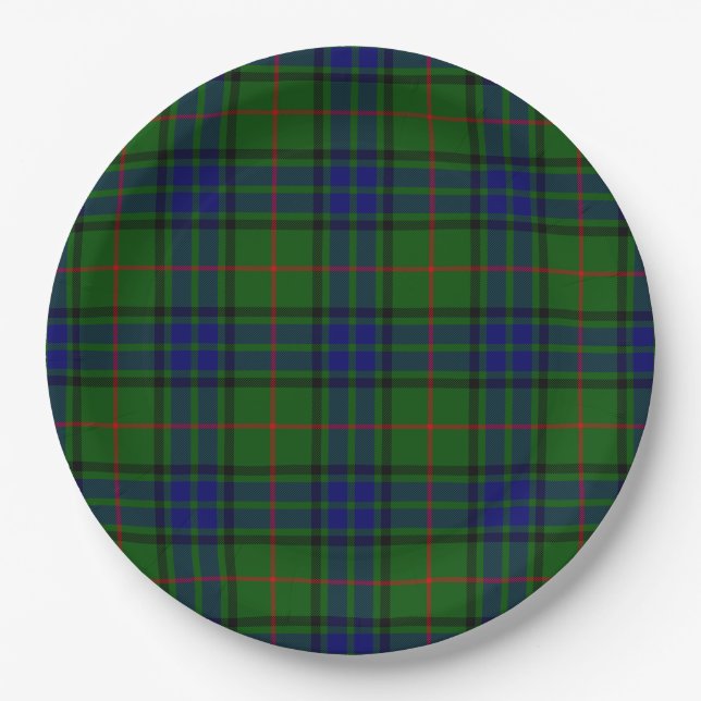 Lauder Tartan Blau kariert Pappteller (Vorderseite)