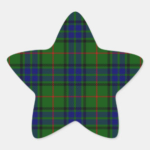 Lauder Tartan Blau kariert Stern-Aufkleber