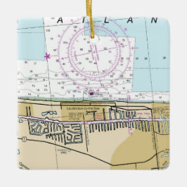 Lauderdale by Sea Nautical Chart Keramikornament