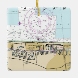 Lauderdale by Sea Nautical Chart Keramikornament