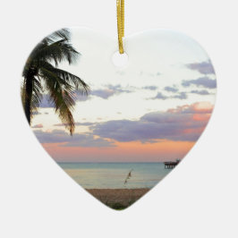 Lauderdale-durch-d-Meer, Florida Sonnenuntergang Keramikornament