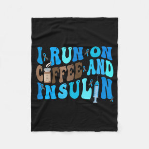 Lauf auf Kaffee und Insulin Lustige Diabetes-Aufkl Fleecedecke