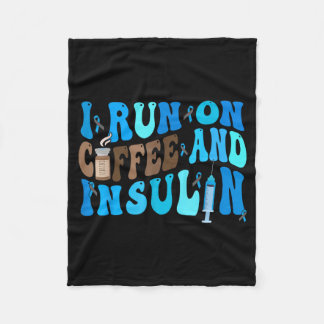 Lauf auf Kaffee und Insulin Lustige Diabetes-Aufkl Fleecedecke