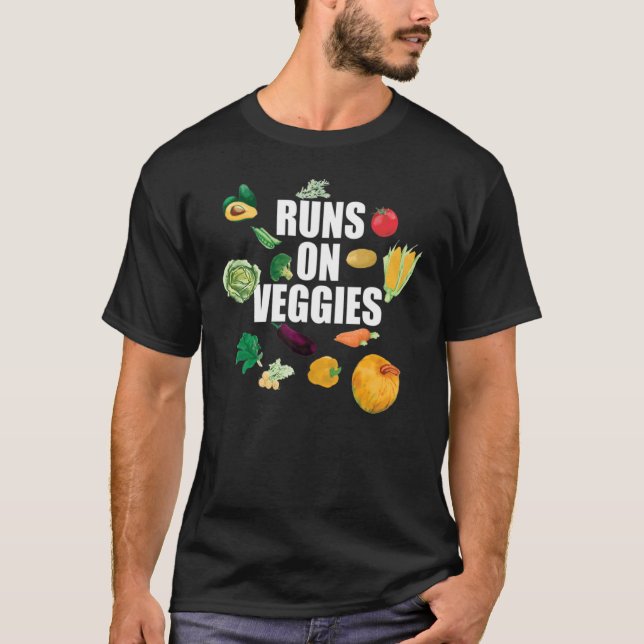 Lauf auf Veggies Vegan Vegetarier-Runner Vegan T-Shirt (Vorderseite)