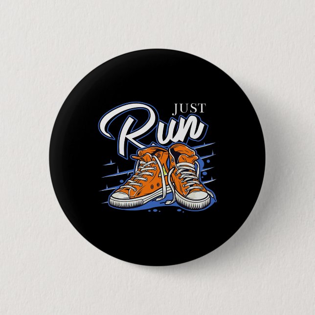 Lauf einfach Lauf Runner Biathlon Joggen Triathlon Button (Vorderseite)