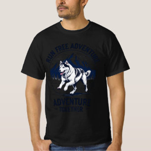 Lauf Freies Abenteuer Husky-Shirt Abenteuer Zusamm T-Shirt