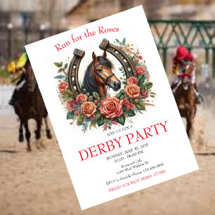 Lauf für Rose Race Horse Derby Party Einladung