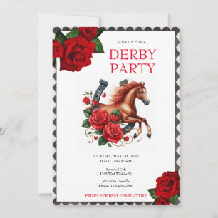 Lauf für Rose Race Horse Derby Party Einladung