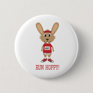 Lauf Hoppy! Kaninchenläufer in Rot Button