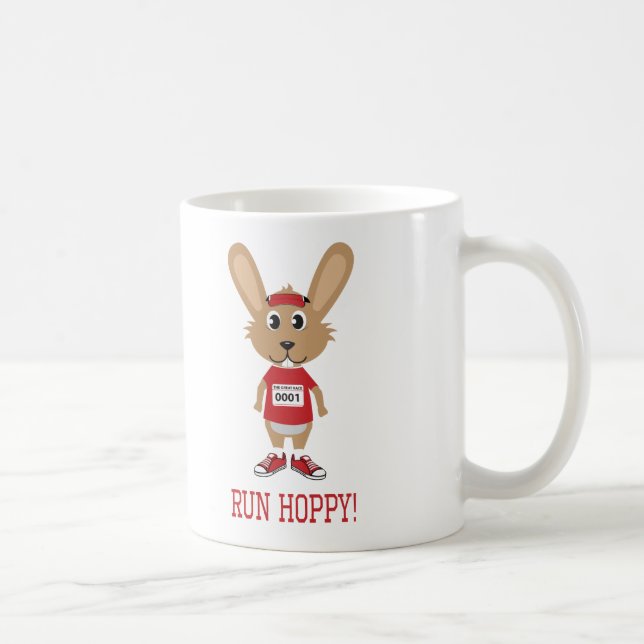 Lauf Hoppy! Kaninchenläufer in Rot Tasse (Rechts)