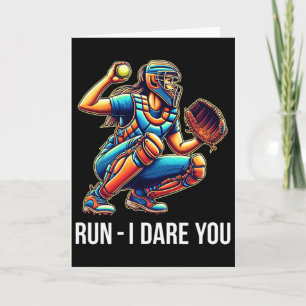 Lauf - Ich fordere dich heraus - Softball Catcher Karte