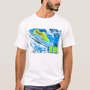 LAUF LAUF Blau & Grün Paint Splash Laufschuh T-Shirt