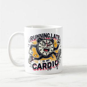 Lauf läuft mein Cardio - Funny Clock Design Kaffeetasse