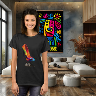 Lauf laute bunte High Heel Modeillustration T-Shirt